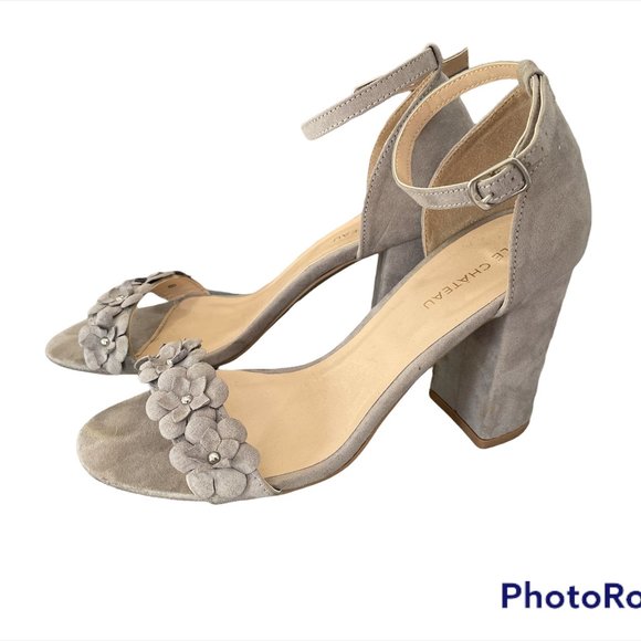 Le Château Suede Dressy Heels - Light Grey - Picture 2 of 3